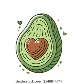 avocado icon in linear style on white background. flat illustration isolated