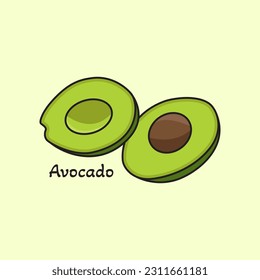 Avocado icon logo design vector illustration