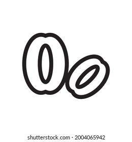 avocado icon or logo vector illustration of isolated sign symbol, vector illustration with high quality black outline.