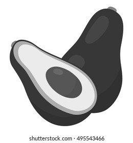 Avocado icon monochrome. Singe fruit icon.