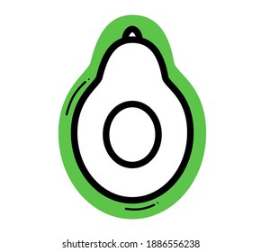 Avocado icon on green background. Vector illustration