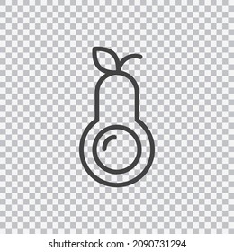Avocado icon on transparent background. Avocado outline style design.