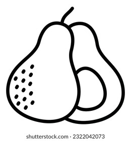 avocado icon on transparent background