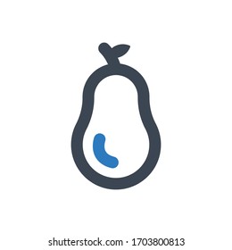Icono aguacate sobre fondo blanco