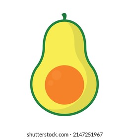 Avocado-Symbol auf weißem Hintergrund