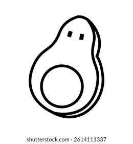 avocado icon on white background