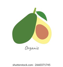 Avocado-Symbol auf weißem Hintergrund