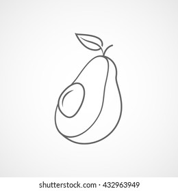 Avocado Icon On White Background