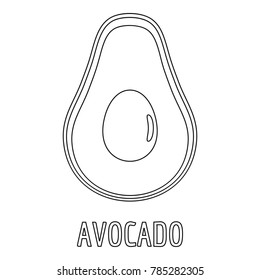 Avocado icon. Outline illustration of avocado vector icon for web