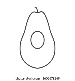 avocado icon with outline style vector