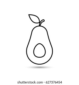 Avocado Icon Outline Symbol. Vector Simple Fruit Icon.