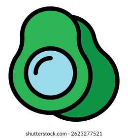 Ícone de abacate. Contorno de abacate ícone vetorial cor plana isolado