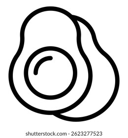 Ícone de abacate. Contornar ícone de vetor de abacate para web design isolado no fundo branco
