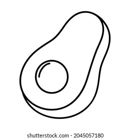 Avocado  icon outlined food fruits. Vector illustration isolated on white.