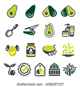 avocado icon set