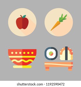 avocado icon set. vector set about healthy food, bowl and sushi icons set.