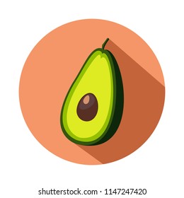 Avocado icon with shadow.
