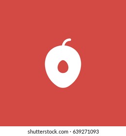 avocado icon. sign design. red background