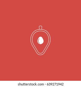 avocado icon. sign design. red background