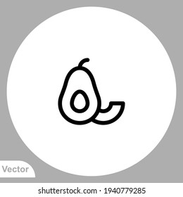 Avocado icon sign vector,Symbol, logo illustration for web and mobile