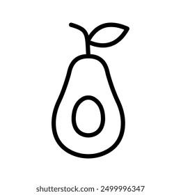 Avocado icon. Silhouette flat design color editable