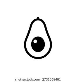 avocado icon silhouette vector illustration black