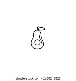 avocado icon. simple, flat, black, outline.