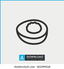 avocado icon. simple outline avocado vector icon. on white background.