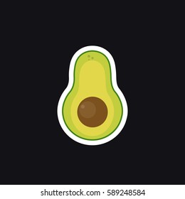 avocado icon, sticker. vector illustration