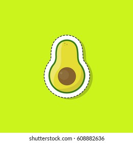 avocado icon, sticker. vector illustration