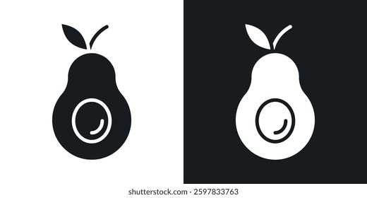 Avocado icon symbol collection on white background.