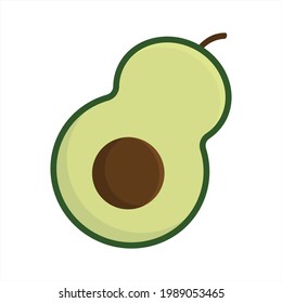 Icono de aguacate, símbolo. Fondo transparente