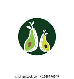Avocado icon and symbol vector logo  illustration