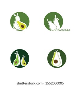 Avocado icon and symbol vector logo  illustration