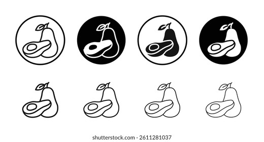 avocado icon Thin line art collection