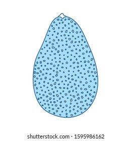 Avocado Icon. Thin Line With Blue Fill Design. Vector Illustration.