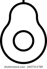 Avocado-Symbol. Dünnes lineares Design isoliert auf weißem Hintergrund