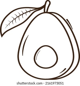 Avocado icon Vector black and white