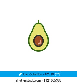 Avocado Icon / Vector - In Color Design