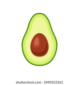 Avocado icon. Vector flat cartoon illustration.