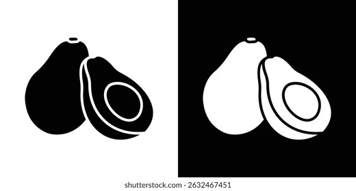 Avocado icon Vector in flat style. Collection silhouettes