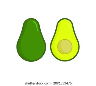 avocado icon vector graphic flat illustration with outline. fit for nutrition and healthy design