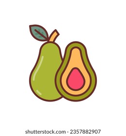 Icono de aguacate en vector. Ilustración
