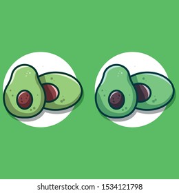 Avocado icon vector illustration with full color and clean background