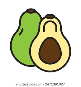 diseño de logotipo de Ilustración vectorial de ícono de aguacate