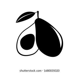 Avocado-Vektorillustration einzeln auf weißem Hintergrund