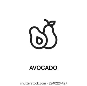 avocado icon vector. Linear style sign for mobile concept and web design. avocado symbol illustration. Pixel vector graphics - Vector.