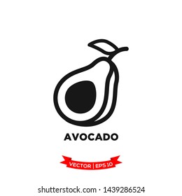 avocado icon vector logo template
