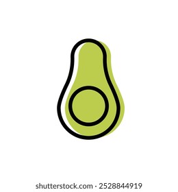 Avocado icon vector. Minimalistic illustration of green berry - avocado pear. Healthy eating, dieting, American cuisine concepts.