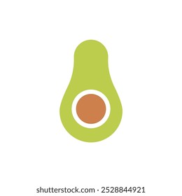 Avocado icon vector. Minimalistic illustration of green berry - avocado pear. Healthy eating, dieting, American cuisine concepts.